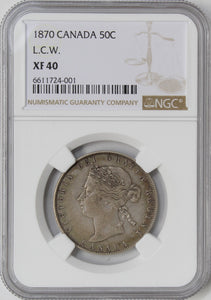 1870 - Canada - 50c - L.C.W. - XF40 NGC