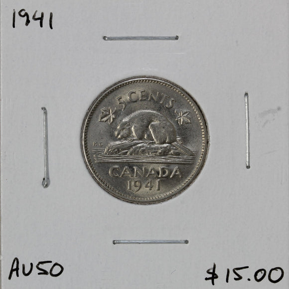 1941 - Canada - 5c - AU50 - retail $15