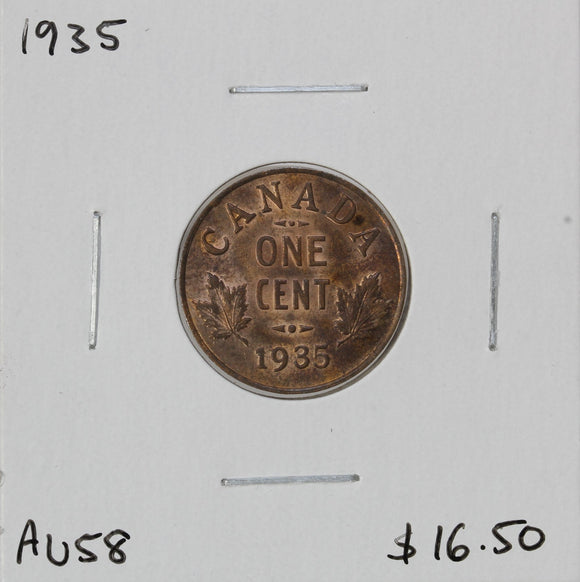 1935 - Canada - 1c - AU58 - retail $16.50