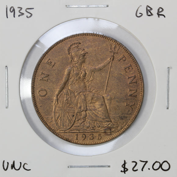 1935 - Great Britain - 1 Penny - UNC - retail $27