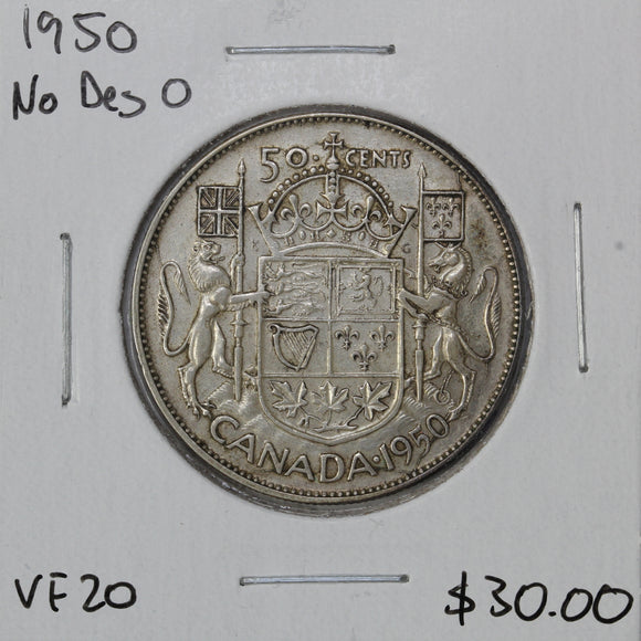 1950 - Canada - 50c - No Des 0 - VF20 - retail $30