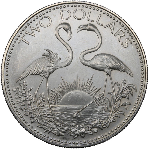 1974 - Bahamas - 2 Dollars - Matte Finish - MS63 (BU) - retail $34.25