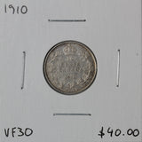 1910 - Canada - 10c - VF30 - retail $40