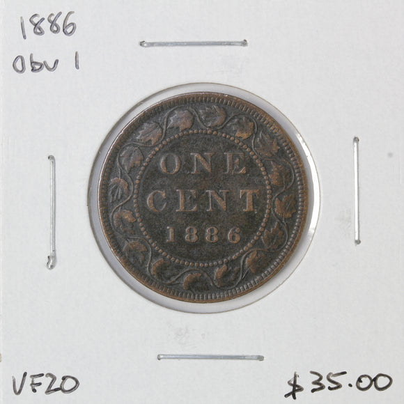 1886 - Canada - 1c - Obv 1 - VF20 - retail $35