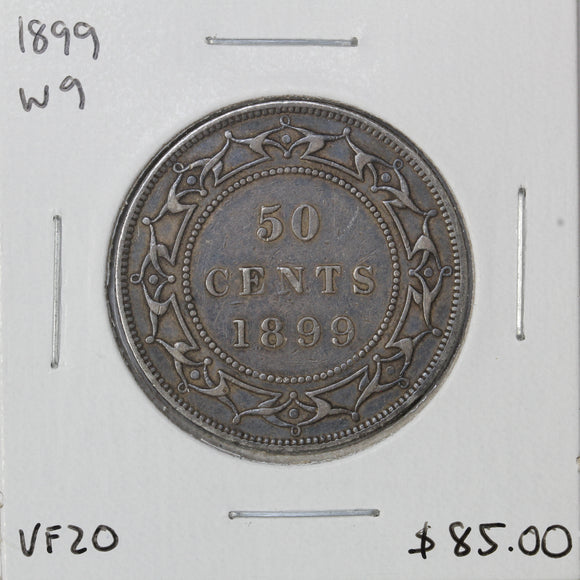 1899 - Newfoundland - 50c - W9 - VF20 - retail $85