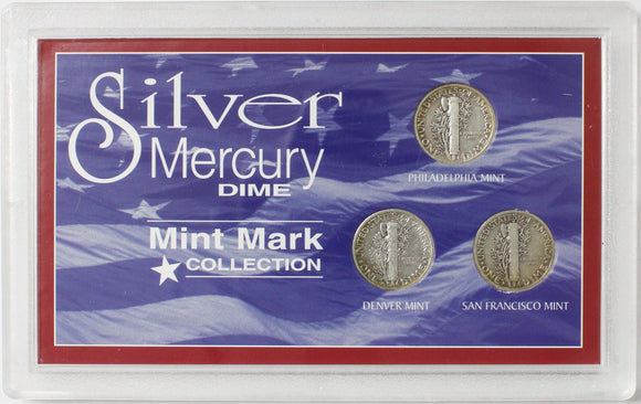 USA - 3 Coin Set - Silver Mercury Dime