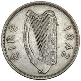 1942 - Ireland - 1/2 Crown - AU50