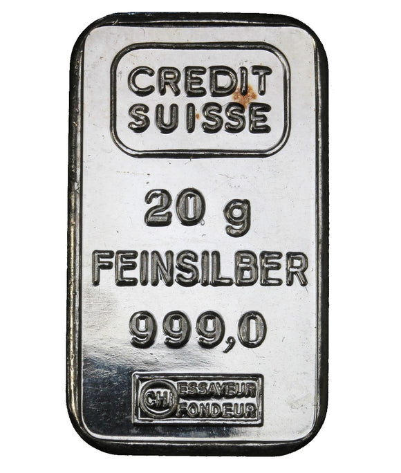 20 g - Credit Suisse bar - Fine Silver