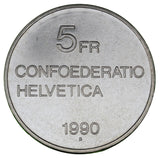 1990 B - Switzerland - 5 Francs - MS63 (BU) - retail $11