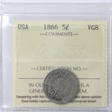 1866 - USA - 5c - Rays - VG8 - retail $60