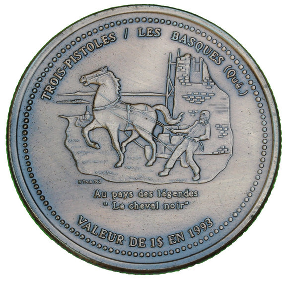 1993 - Trois-Pistoles - $1 Municipal Trade Token - UNC