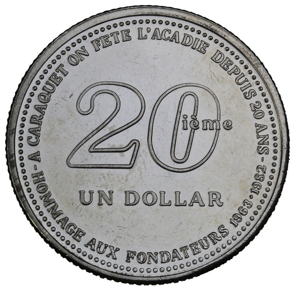 1982 - Caraquet - $1 Municipal Trade Token - UNC