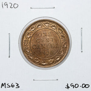 1920 - Canada - 1c - MS63 - retail $90