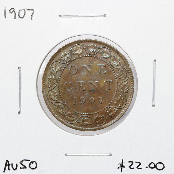 1907 - Canada - 1c - AU50 - retail $22