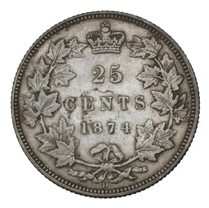 1874 - Canada - 25c - H - VF20