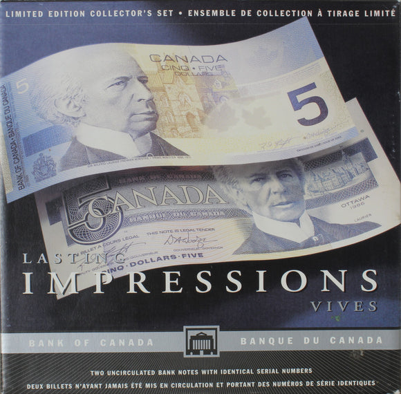 1986-2002 - Bank of Canada - $5 - Lasting Impressions Set