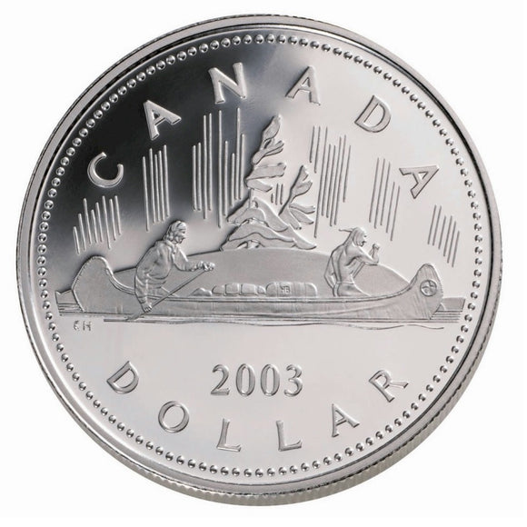 2003 - Canada - $1 - Uncrowned Portrait Queen Elizabeth II, Silver