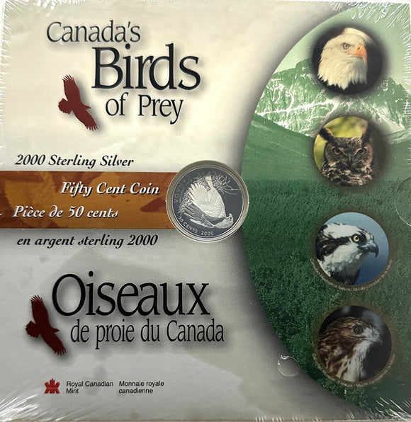 2000 - Canada - 50c - Red-Tailed Hawk - Birds of Prey