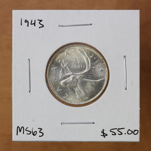 1943 - Canada - 25c - MS63