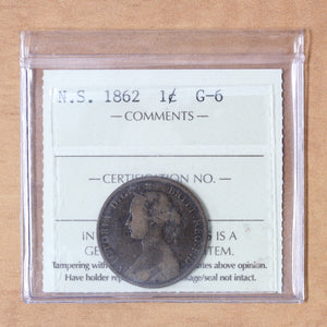 1862 - Nova Scotia - 1c - G6 ICCS - retail $65