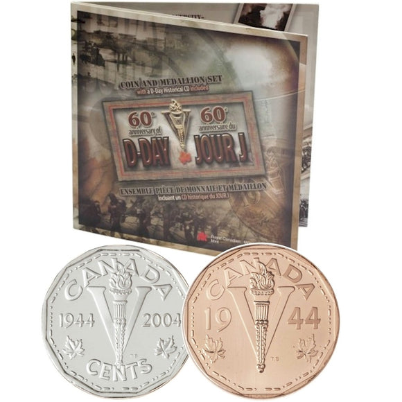 2004 - Canada - D-Day - Coin and Medallion Set