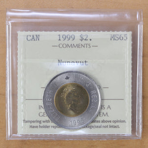 1999 - Canada - $2 - Nunavut - ICCS MS65 - retail $30