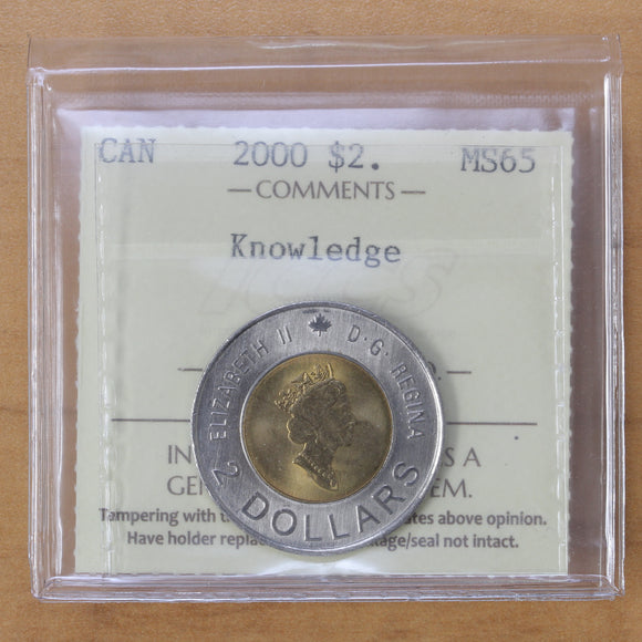 2000 - Canada - $2 - Knowledge - ICCS MS65 - retail $30
