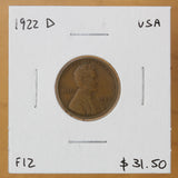 1922 - USA - 1c - D - F12 - retail $31.50