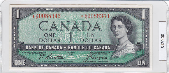 1954 - Canada - 1 Dollar - Beattie / Coyne - *A/A 0088343 - retail $120