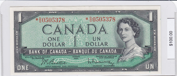 1954 - Canada - 1 Dollar - Beattie / Rasminsky - *D/O 0505378 - retail $100