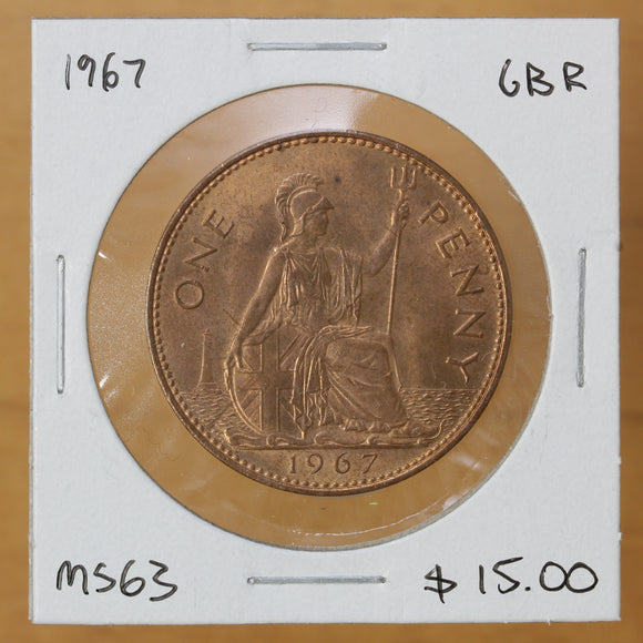 1967 - Great Britain - 1 Penny - MS63 (BU) - retail $15