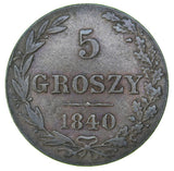 1840 - Poland -  5 Groszy - MW