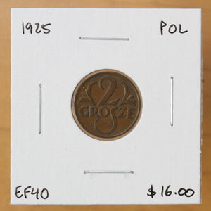 1925 - Poland - 2 Grosze - EF40 - retail $16