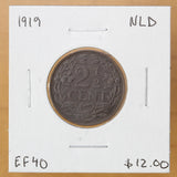 1919 - Netherlands - 2 1/2 Cents - EF40 - retail $12