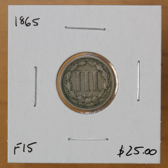 1865 - USA - 3c - F15 - retail $25