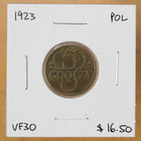 1923 - Poland - 5 Groszy - VF30 - retail $16.50