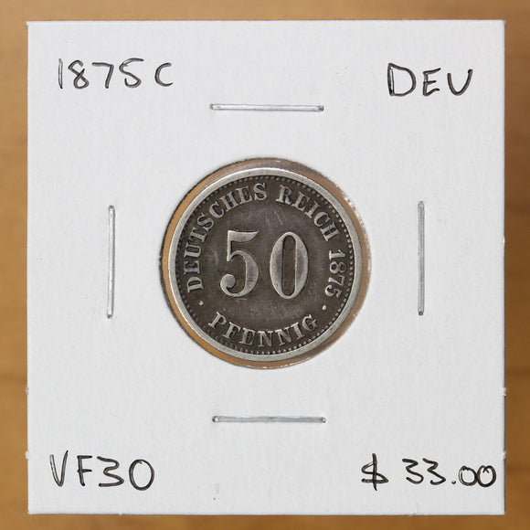1875 C - Germany (Empire) - 50 Pfennig - VF30 - 40% OFF!