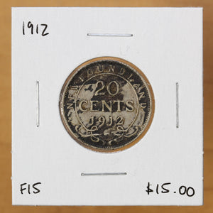 1912 - Newfoundland - 20c - F15 - retail $15