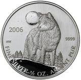 1/2 oz - 2006 - Wolf - Fine Silver
