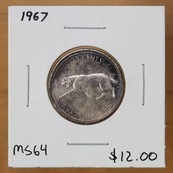 1967 - Canada - 25c - MS64 - retail $12