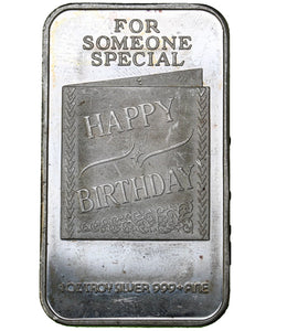 1 oz - Happy Birthday - Fine Silver Bar