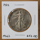 1943 - USA - 50c - MS62 - retail $53