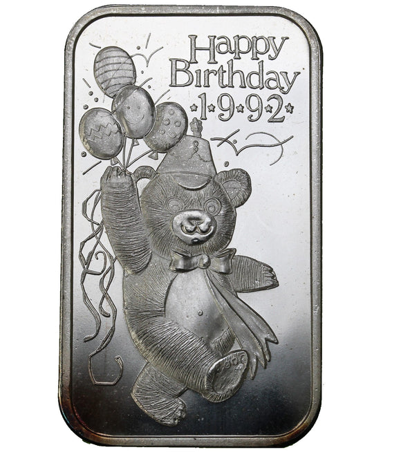 1 oz - Madison Mint - Happy Birthday 1992 - Fine Silver Bar
