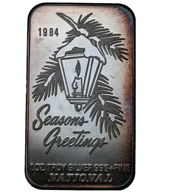 1 oz - National Mint - Season's Greetings 1984 - Fine Silver Bar