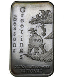 1 oz - National Mint - Season's Greetings 1992 - Fine Silver Bar