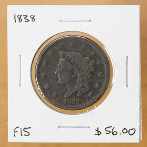 1838 - USA - 1c - F15 - retail $56
