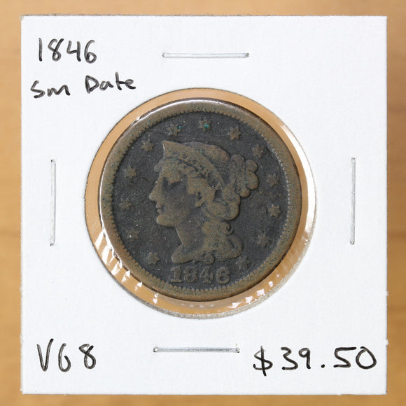 1846 - USA - 1c - Small Date - VG8 - retail $39.50