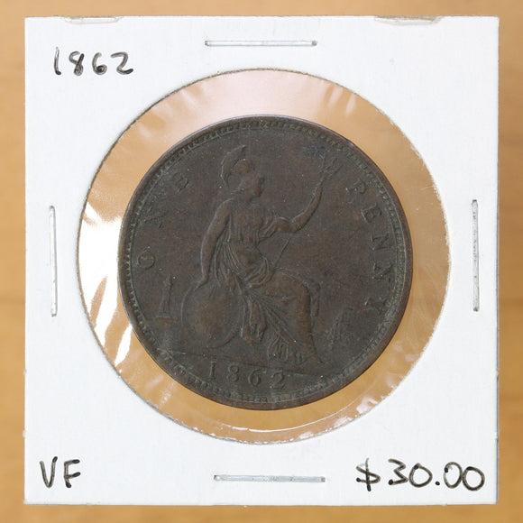 1862 - Great Britain - 1 Penny - VF20