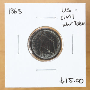 1863 - US Civil War Token - retail $15