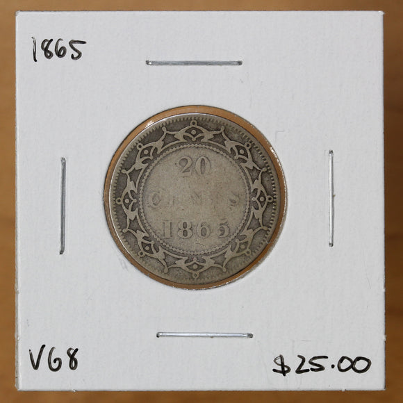 1865 - Newfoundland - 20c - VG8 - retail $25